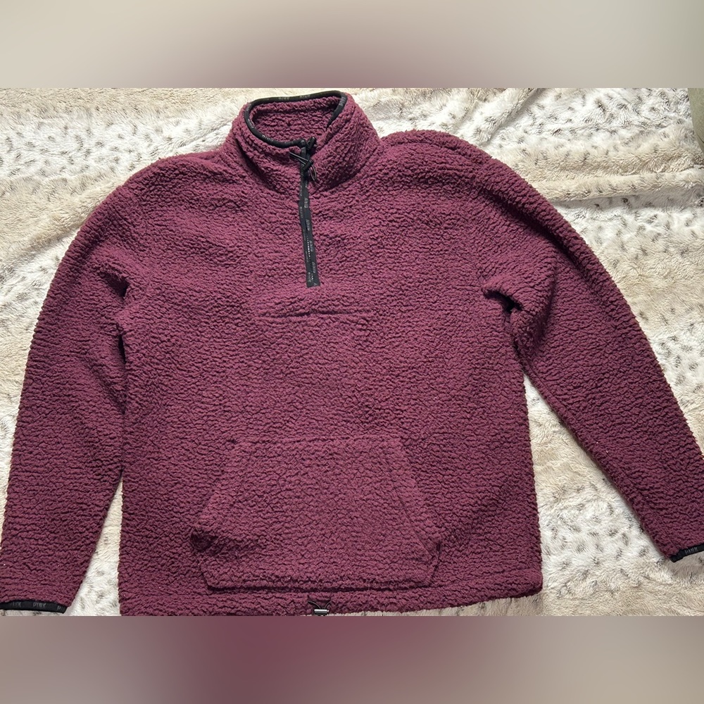 Pink fleece pullover